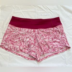 Lululemon Pink Floral Tracker Short (size 8)